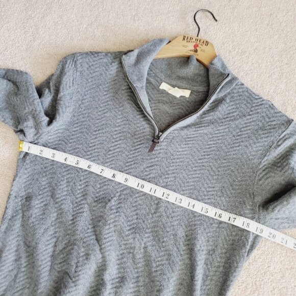 Frederik Anderson Copenhagen Golf Cotton Mens Quarter Zip Grey Pullover Sweater - Picture 5 of 8